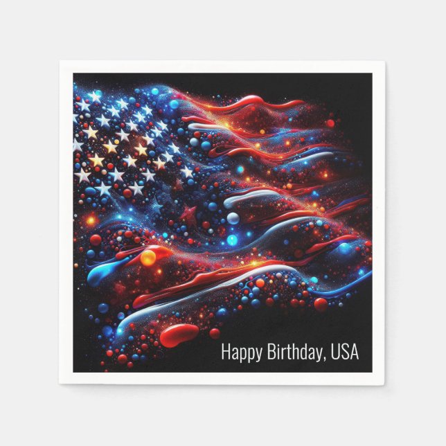 Serviette En Papier USA Drapeau de peinture 4 juillet (Devant)