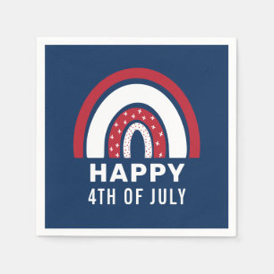 Serviette En Papier USA Independence Day 4 juillet American Rainbow