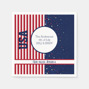 Serviette En Papier USA Independence God Bless America 4 juillet Party