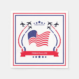 Serviette En Papier USA Rouge Blanc & Bleu N'importe quelle occasion F