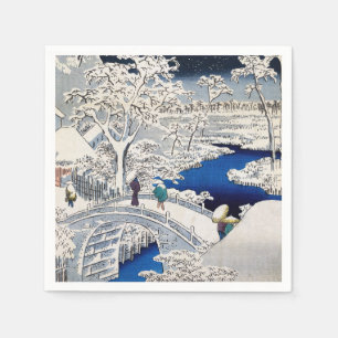 Serviette En Papier Utagawa Hiroshige - Pont des tambours à Meguro