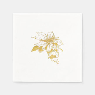 Serviette En Papier Vacances botaniques d'or Poinsettia