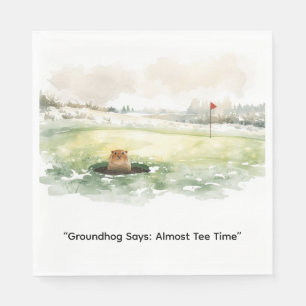 Serviette En Papier Vacances de golf d'hiver de la journée de la marmo