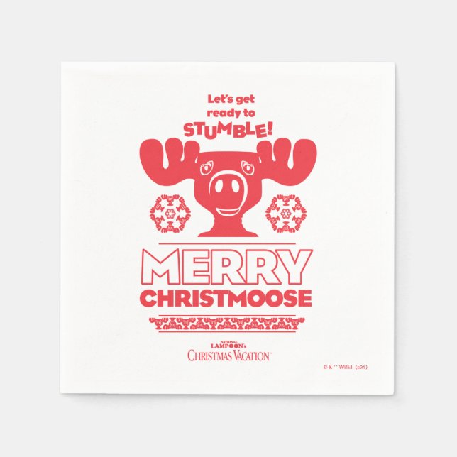 Serviette En Papier Vacances de Noël | Joyeux Christmoose (Devant)