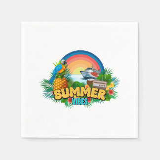 Serviette En Papier Vacances d'été ambiance plage