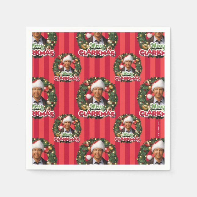 Serviette En Papier Vacances Noël | Merry Clarkmas Motif (Devant)
