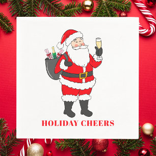 Serviette En Papier Vacances Noël Père Noël Champagne