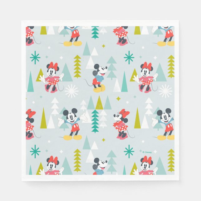Serviette En Papier Vacances pour tous | Mickey & Minnie Christmas (Devant)
