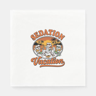 Serviette En Papier Vacances sous sédation Design de T-shirt humour de