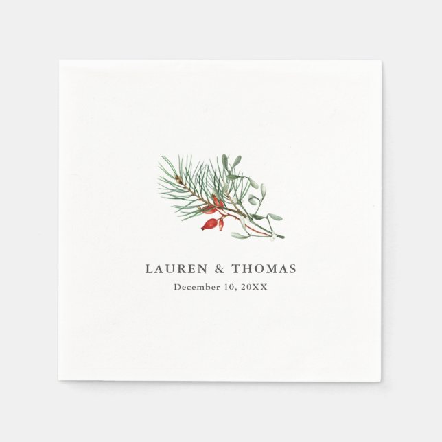 Serviette En Papier Vacances Vacances Végétation botanique et baies (Devant)