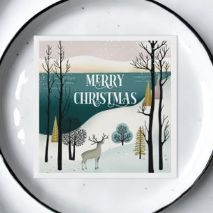 Serviette En Papier Vacances Woodland   Fête de la forêt de Noël de ne