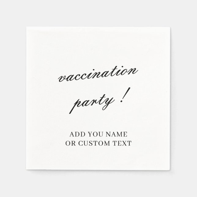 Serviette En Papier Vaccination Celebration Minimalist Design (Devant)