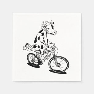 Serviette En Papier Vache à vélo de montagne