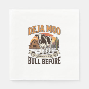 Serviette En Papier Vache drôle Deja Moo Création de chemise western v