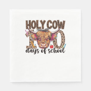 Serviette En Papier Vache Sainte 100 Jours D'École 100E Jour Enseigner