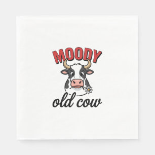 Serviette En Papier Vache Vieille Humeur Vintage Dessin de T-shirt de
