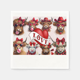 Serviette En Papier Vaches Heureuses Saintes-Valentin de serviettes en