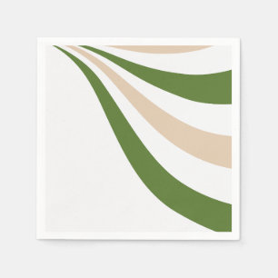 Serviette En Papier Vague blanche, sable et palme verte