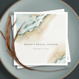 Serviette En Papier Vague de mer côtière Sable de plage Naissance mari