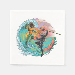 Serviette En Papier Vague marémotrice Aquaman & Black Manta