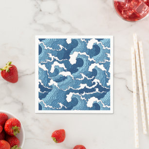 Serviette En Papier Vagues Abstraites
