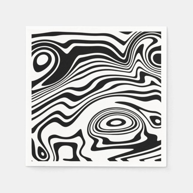 Serviette En Papier Vagues Abstraites - Choisir la couleur (Devant)