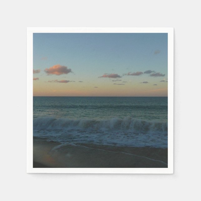 Serviette En Papier Vagues s'écrasant au paysage de Sunset Beach (Devant)