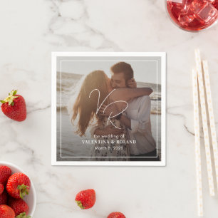 Serviette En Papier Valentina Photo Mariage moderne