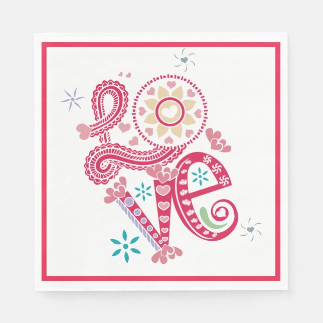 Serviette En Papier Valentine Day LOVE (Devant)