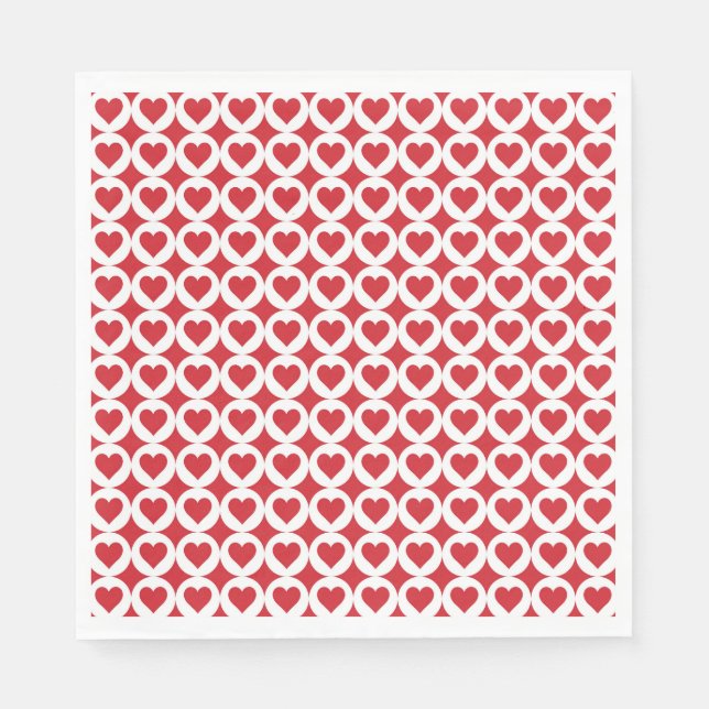 Serviette En Papier Valentine Hearts Paper Napkins (Devant)