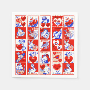 Serviette En Papier Valentine Retro Love Hugs Motif