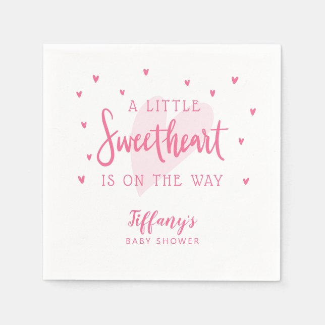 Serviette En Papier Valentine Thème Baby shower fille (Devant)