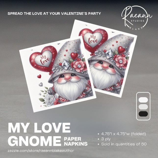 Serviette En Papier Valentine's Day Gnome Papier Napkins (Créateur téléchargé)