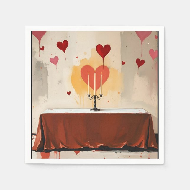 Serviette En Papier Valentines Day Napkins  (Devant)