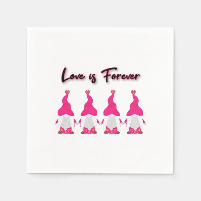 Serviette En Papier valentines gnomes (Devant)