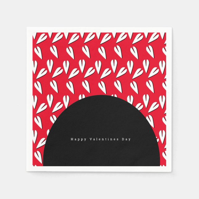 Serviette En Papier Valentines Jour Arc et Coeurs Motif (Devant)