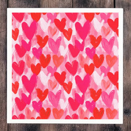 Serviette En Papier Valentines Jour Multi Coeurs Motif Aimer Rose