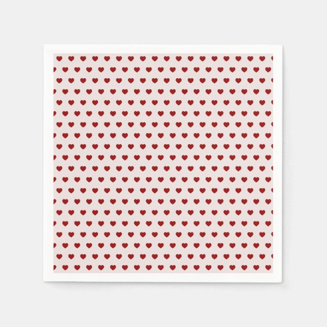 Serviette En Papier Valentines rose rouge Coeurs motif (Devant)
