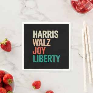 Serviette En Papier Valse Rétro Harris Waltz 2024 Harris Walz Joie Lib