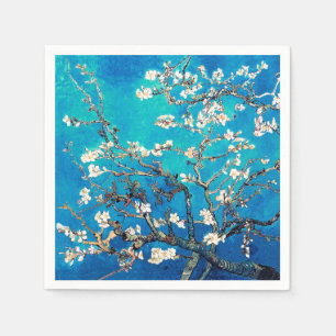 Serviette En Papier Van Gogh Almond Blossoms bleu turquoise
