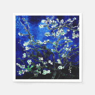 Serviette En Papier Van Gogh Almond Blossoms bleu vert Dessous de verr