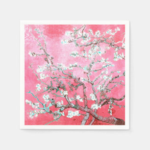 Serviette En Papier Van Gogh Almond Blossoms rose Bleu
