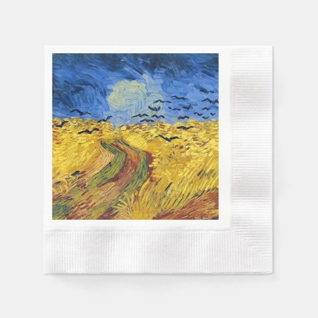 Serviette En Papier Van Gogh Champs de blé Impressionniste Peinture (Devant)