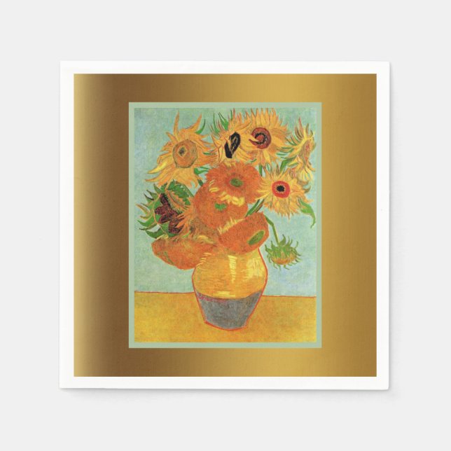 Serviette En Papier Van Gogh - Douze Tournesols (Devant)