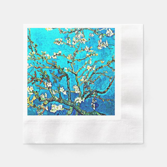 Serviette En Papier Van Gogh - Fleurs d'amandes (Devant)