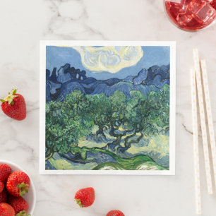 Serviette En Papier Van Gogh Les Oliviers Paysage Peinture