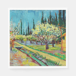 Serviette En Papier Van Gogh - Orchard Bordé par Cyprès