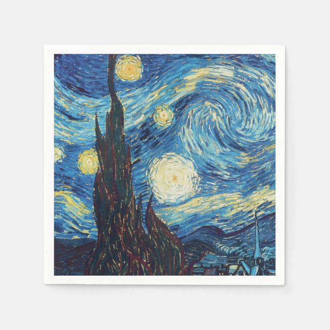 Serviette En Papier Van Gogh Starry Classic Nuit Impressionnisme Art (Devant)