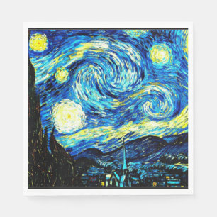 Serviette En Papier Van Gogh - Starry Night, célèbre peinture