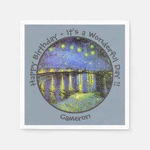 Serviette En Papier van Gogh Starry Night Over the Rhone Party Objets